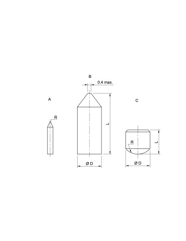 Pointe de contact en saphir – Sonde de mesure de précision